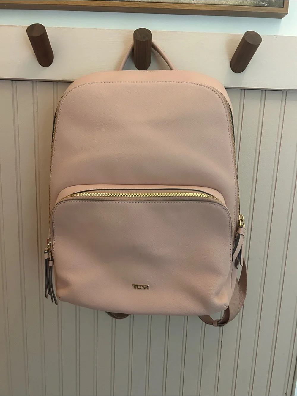 Tumi Varek Hudson Leather Backpack In Blush